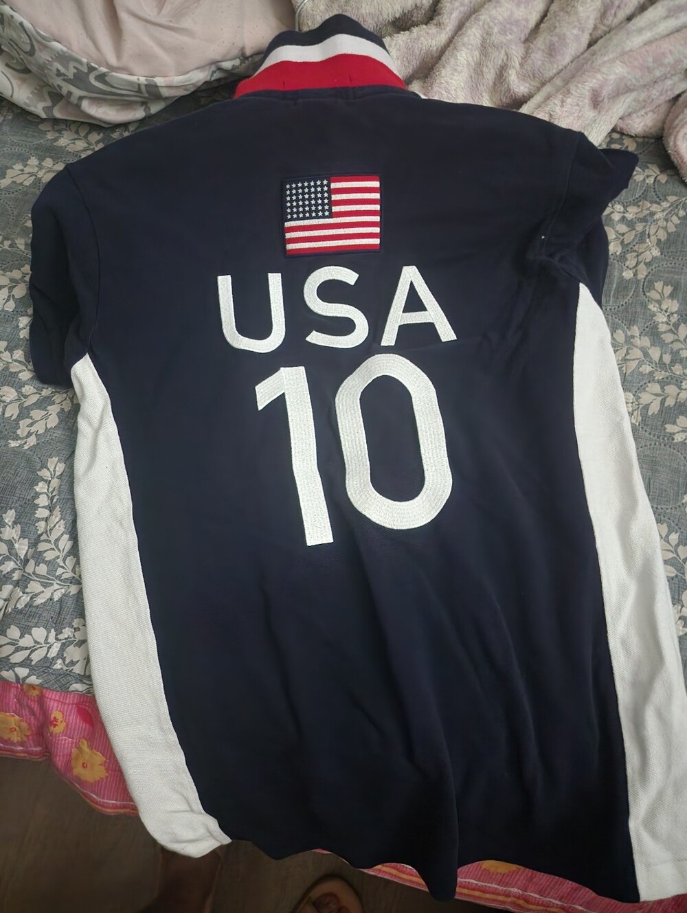 Ralph Lauren Navy and White USA Polo Shirt. Unisex. - Picture 8 of 10